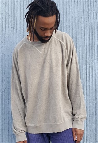 90S MINIMALIST LUXURY NUBBY SAGE GREEN SWEATSHIRT XL