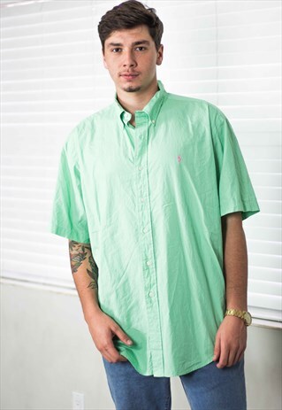 VINTAGE POLO RALPH LAUREN SHIRT PASTEL LOGO 90S XL 8.2