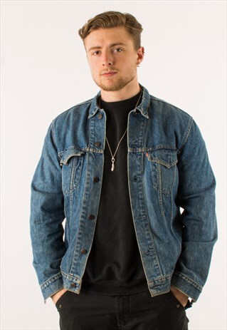 VINTAGE BLUE LEVI'S DENIM GILET JACKET MEDIUM