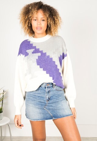 VINTAGE 80S CASUAL KNIT JUMPER / R0574