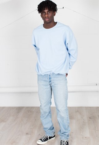 COSMIC SAINT MENS LIGHT BLUE SWEATSHIRT