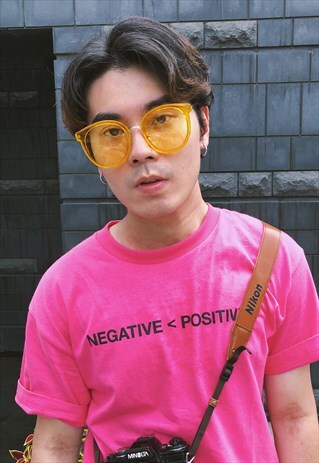 OVERSIZED ROUND SUNGLASSES - YELLOW