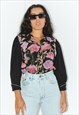 VINTAGE GLITTERING PRINTED SHIRT PATTERNED FLORAL BLOUSE