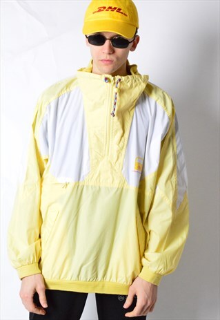 VINTAGE 90S PASTEL YELLOW FRUKT LIGHTWEIGHT TRACK JACKET