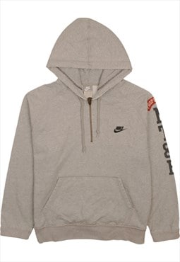 Vintage 90's Nike Hoodie Swoosh Quater Zip Grey Large