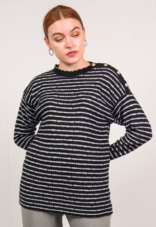 VINTAGE 90'S SILVER STRIPED JUMPER