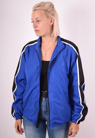 STARTER WOMENS VINTAGE TRACKSUIT TOP JACKET XL BLUE 90S