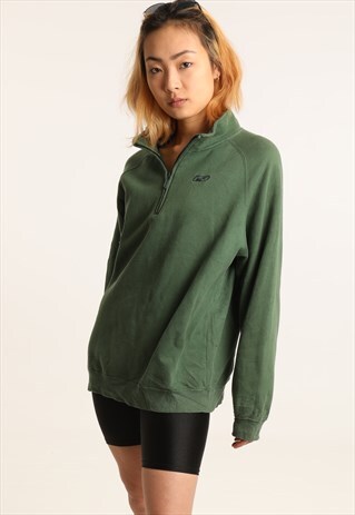 VINTAGE REEBOK EMBROIDERED LOGO 1/4 ZIP SWEATSHIRT