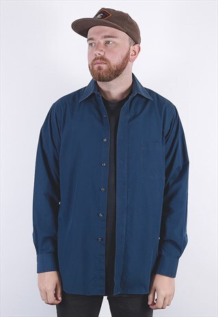 VINTAGE BLUE VAN HEUSEN SHIRT