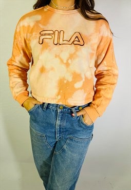 Vintage Size S Fila Embroidered Sweatshirt In Orange