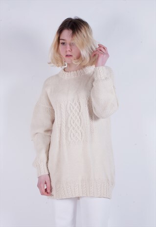 VINTAGE HANDMADE ARAN KNIT JUMPER