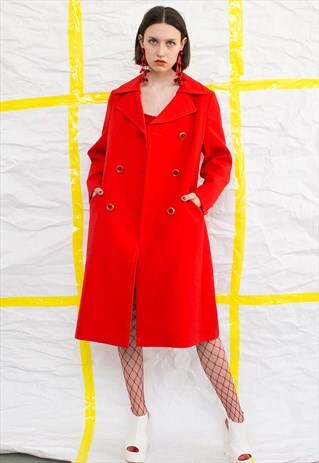 BRIGHT RED LIGHT SPRING COAT