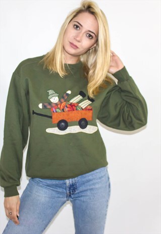 VINTAGE 90'S SCARECROW HALLOWEEN SWEATER