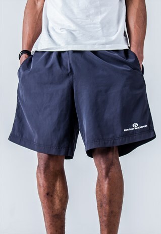 VINTAGE 90S SERGIO TACCHINI SPORTS SHORTS IN BLACK