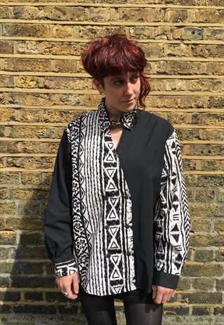 BLACK AND WHITE 90'S SHIRT