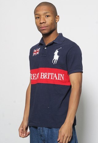 VINTAGE POLO RALPH LAUREN GREAT BRITAIN POLO SHIRT BLUE