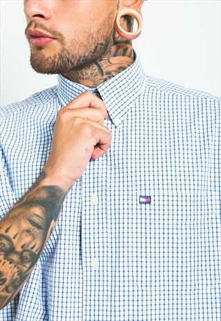 VINTAGE 80S TOMMY HILFIGER SHORT SLEEVE SHIRT / 6303