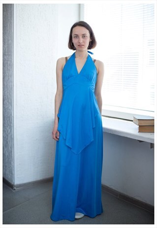 VINTAGE 70'S BLUE MAXI DRESS