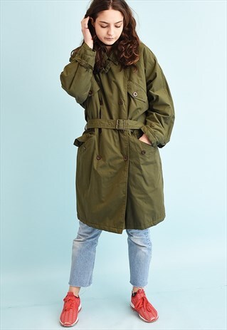 90'S RETRO MILITARY STYLE MAC TRENCH COAT
