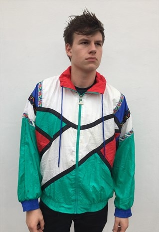 VINTAGE CRAZY PRINT SHELL JACKET