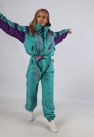 VINTAGE SNC FULL SKI SUIT SPORTS TALL UK 12 M (FB4V)