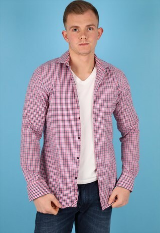 VINTAGE BOSS CHECK SHIRT IN MULTI NS184