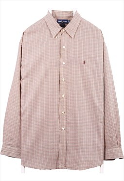 Vintage 90's Ralph Lauren Shirt Tartened lined Long Sleeve