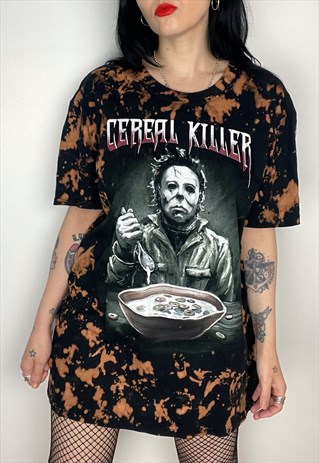 MICHAEL MYERS HALLOWEEN BLEACHED CUSTOM HORROR T-SHIRT