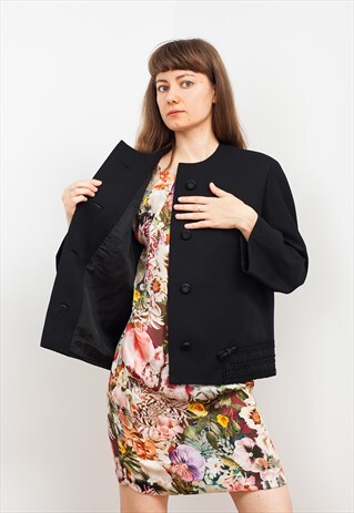 VINTAGE ELEGANT A-LINE BLACK JACKET