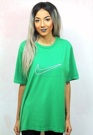 1990S VINTAGE GREEN BRANDED RELAXED FIT TEE