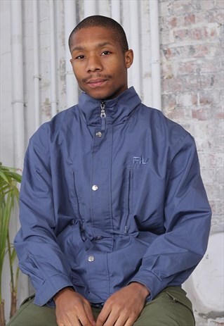 VINTAGE FILA CHEST LOGO JACKET BLUE