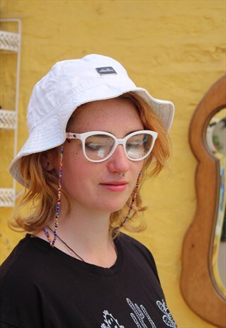 VINTAGE 90'S WHITE DEADSTOCK BUCKET HAT UNISEX