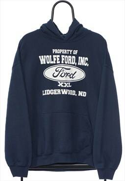Vintage Ford Graphic Navy Hoodie Womens