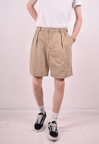 POLO RALPH LAUREN MENS VINTAGE SHORTS W34 KHAKI 90S