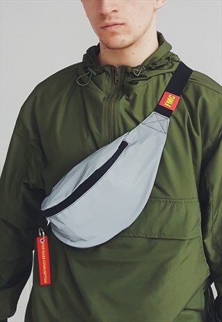 REFLECTIVE HI VIS BUM BAG FANNYPACK SILVER
