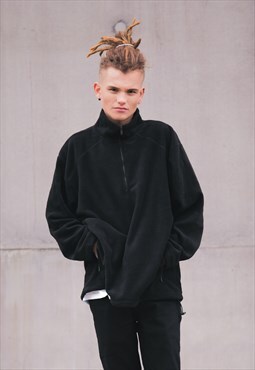 Premium 1/4 Fleece Zip - Black