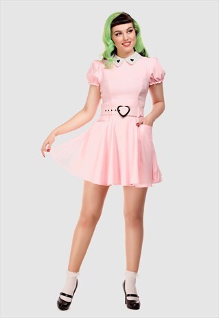 BUNNY HEART SKATER DRESS WITH BELT