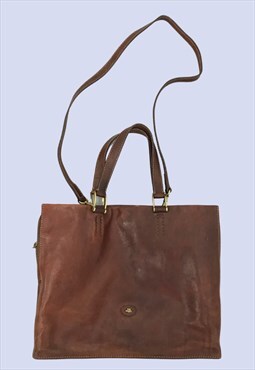 Brown Genuine Leather Bag Women Tote Shoulder Medium 