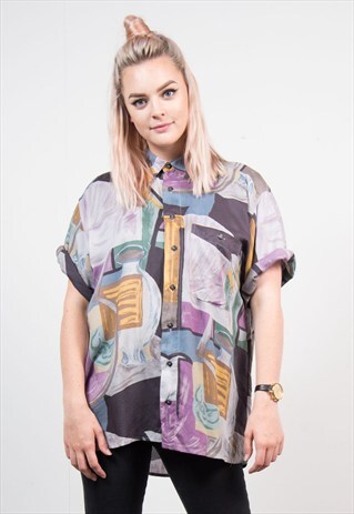 90'S CRAZY PATTERN FRESH PRINCE BOYFRIEND SHIRT
