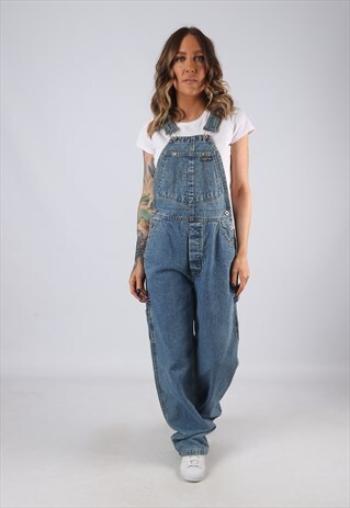 DENIM DUNGAREES GUESS WIDE STRAIGHT LEG LONG LEG UK 10 (BJ4D