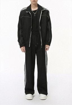 Men's striped zipper athleisure suit set AW24 Vol.1