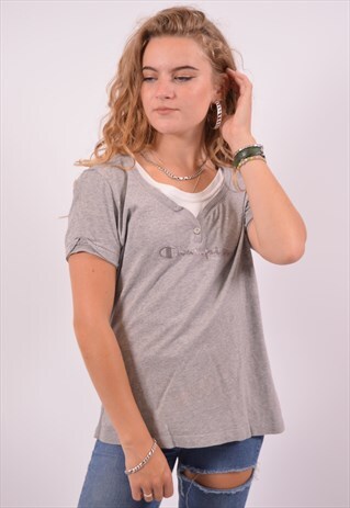 VINTAGE CHAMPION T-SHIRT TOP GREY
