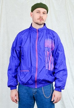 Vintage 90's track jacket in purple windbreaker