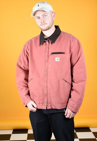 VINTAGE UNISEX CARHARTT DUSTY PINK WORK WEAR JACKET