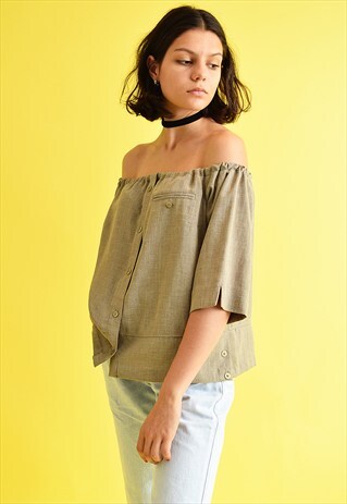 90'S MINIMALIST CUSTOMIZED OFF-SHOULDER SCANDI BESPOKE TOP