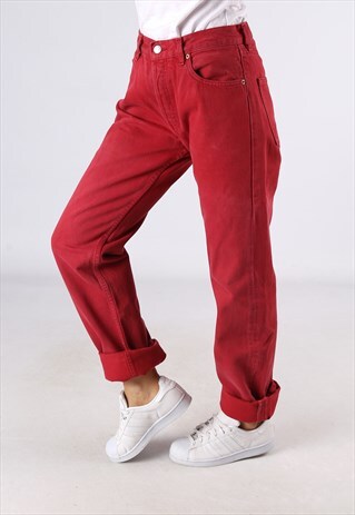 501'S DENIM JEANS COLOURED HIGH WAISTED UK 10 - 12 (G94J)