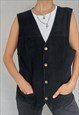 Vintage Suede Vest, Aito Royal Vest, Large Size Vest