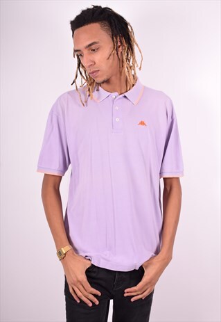 ROBE DI KAPPA MENS VINTAGE POLO SHIRT XXL PURPLE 90'S