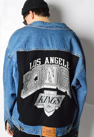 KALEIDOO REWORKED 90S LOS ANGELES KINGS NHL DENIM JACKET