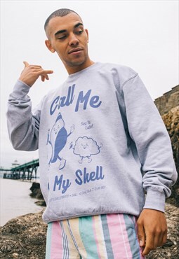 Call Me On My Shell Men's Staycation Slogan Sweatshirt 